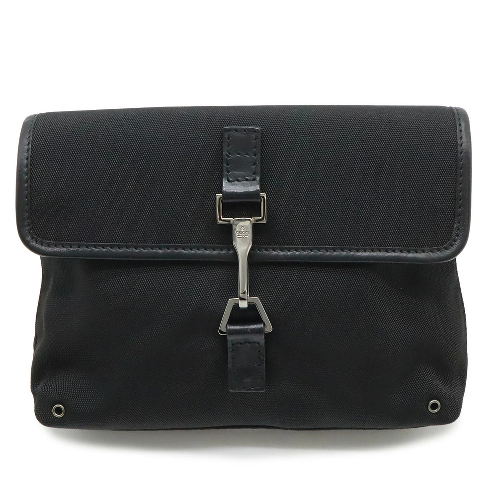 Gucci Body Crossbody Waist Bag Waist Pouch Clutch Canvas Leather Black